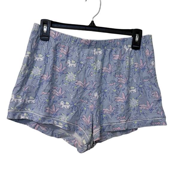 Roller Rabbit 100% Cotton Blue Pink Elephant Print Pajama Set Size Medium - Picture 6 of 9